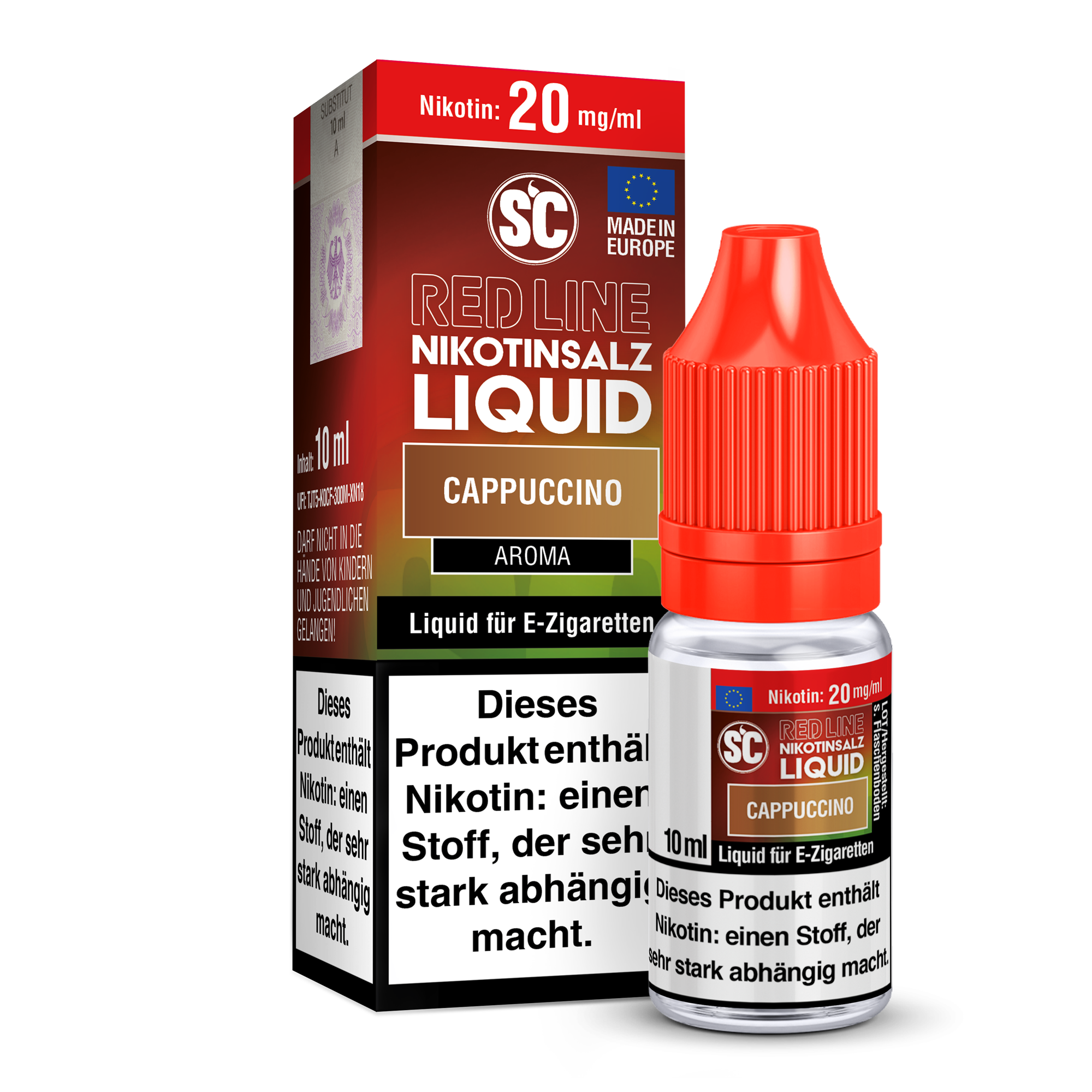 SC-RED LINE Cappuccino - Nikotinsalz Liquid 10 mg/ml